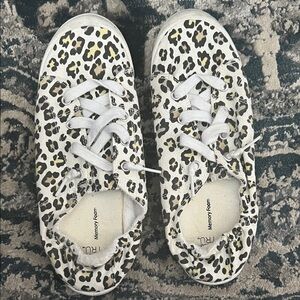 Time and Tru Leopard Print Lace-Up Sneakers